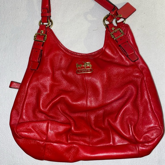 Red Coach Tote Purse - Picture 1 of 5